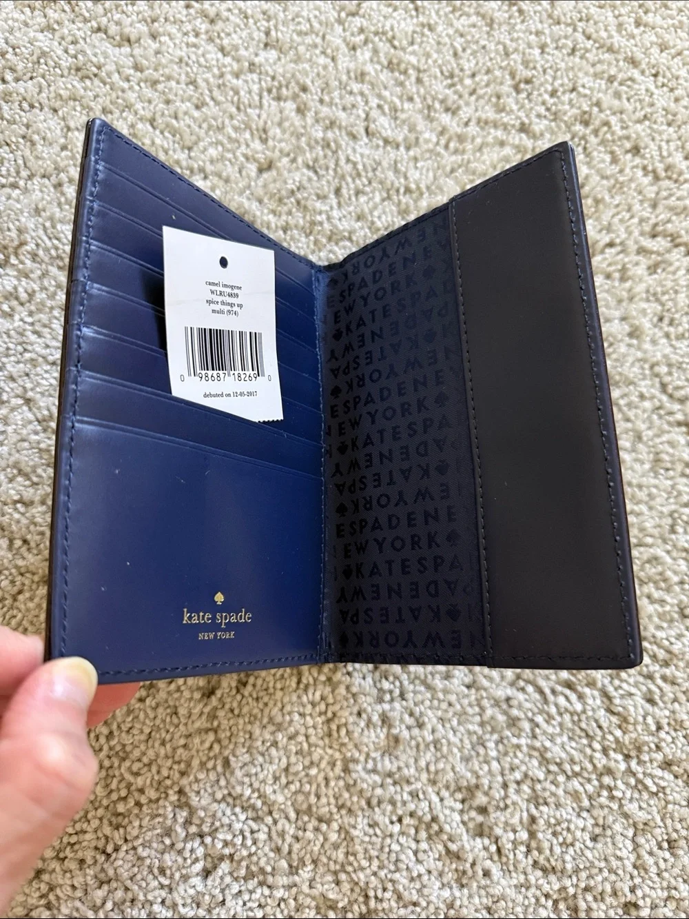 kate spade New York Navy Camel Passport Cover - Picture 3 of 10